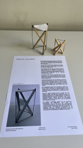 Example 1 an 2 of two student works exploring tensegrity in furniture design