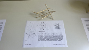 Example 4 of a student work exploring tensegrity in furniture design