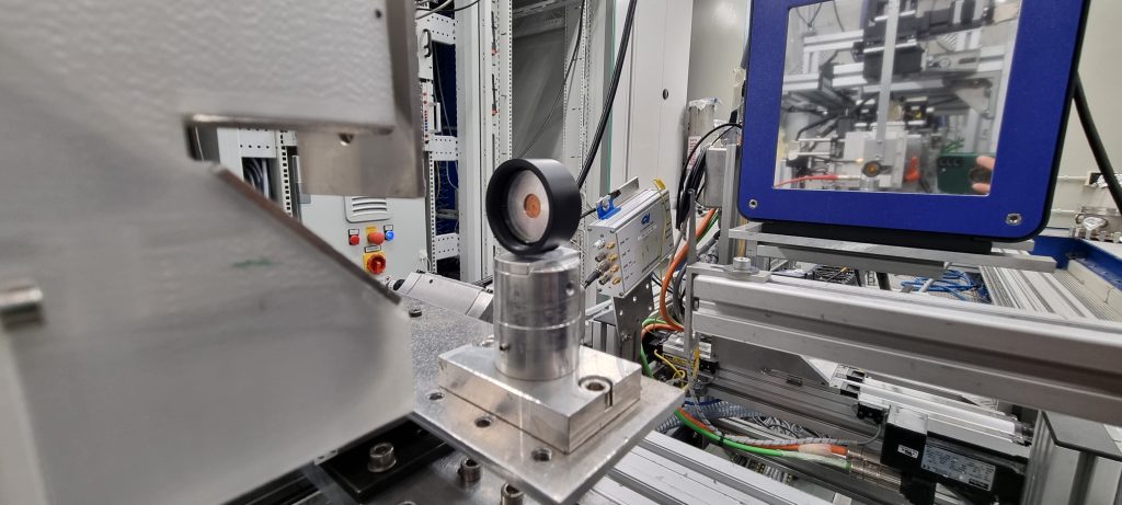 A close view of equipment in a synchrotron facility.