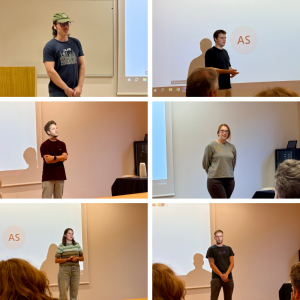 PhD studetns presenting themselfs
